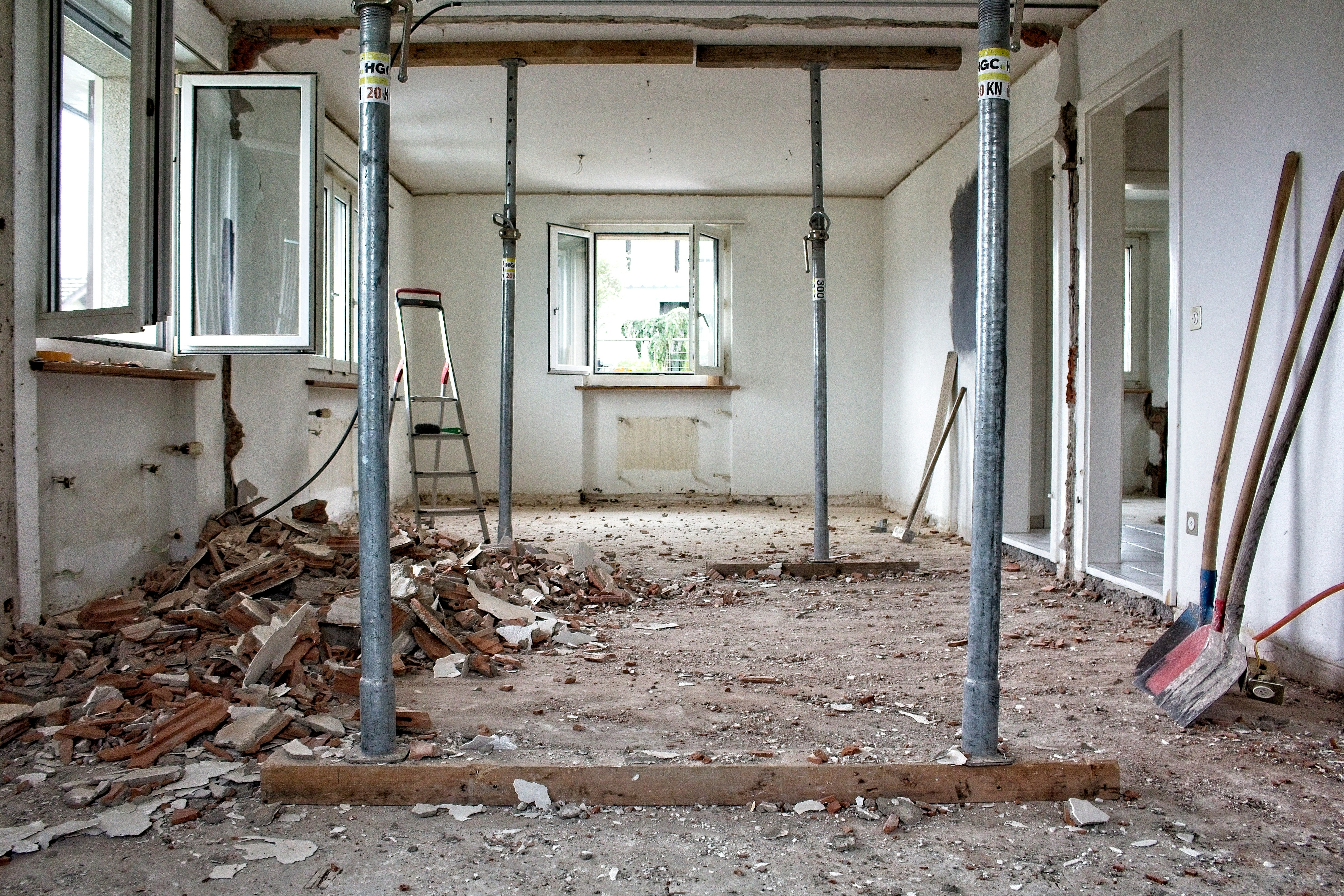 Interior of house under construction